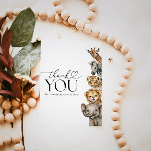 Carte De Remerciements Safari Animaux Baby shower moderne