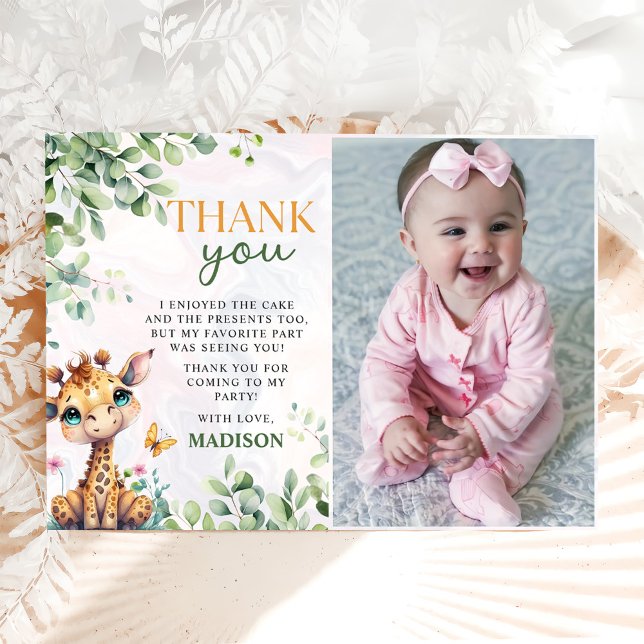 Carte De Remerciements Safari Jungle Animaux Anniversaire Photo (Créateur téléchargé)