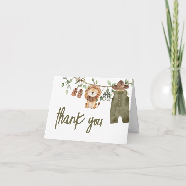 Carte De Remerciements Safari Petite Wild One Baby Clothes Baby shower (Devant)