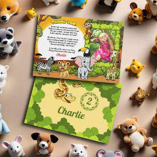 Carte De Remerciements Safari Sunshine Tropical Jungle Animaux mignons Ph