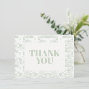 Carte De Remerciements Safari vert Toile D Jouy Jungle Baby shower à thèm