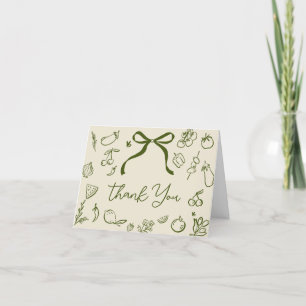 Carte De Remerciements Sage Baby shower cultivé localement