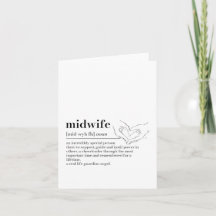 Carte de remerciements sage-femme avec une définit