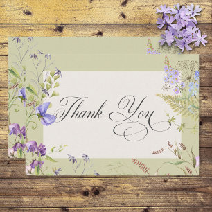 Carte De Remerciements Sage Fleur sauvage rustique Lavande & Sage
