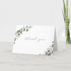 Carte De Remerciements Sage Green Aquarelle Feuille Mariage moderne