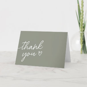 Carte De Remerciements Sage Green Boho Minimaliste