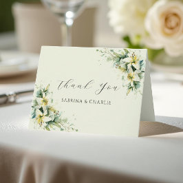 Carte De Remerciements Sage Green Lily Valley Sophisticated Floral