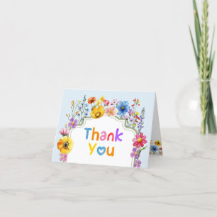 Carte De Remerciements Sage Green Rainbow Fleur sauvage Baby in Bloom