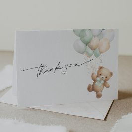 Carte De Remerciements Sage Green Teddy Ours Nous pouvons attendre tôt Th