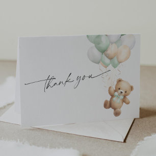Carte De Remerciements Sage Green Teddy Ours Nous pouvons attendre tôt Th