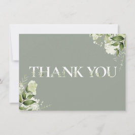 Carte De Remerciements Sage personnalisé Verdure Typographie florale