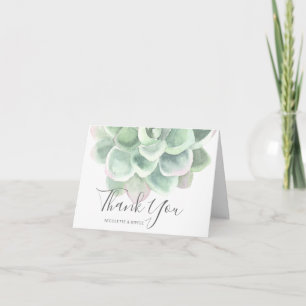 Carte De Remerciements Sage Vert Aquarelle Botanique Mariage Succulent