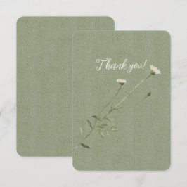 Carte De Remerciements Sage vert et une seule mezzanine
