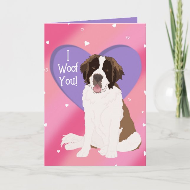 Carte De Remerciements Saint Bernard Valentines (Devant)