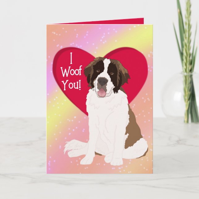 Carte De Remerciements Saint Bernard Valentines (Devant)