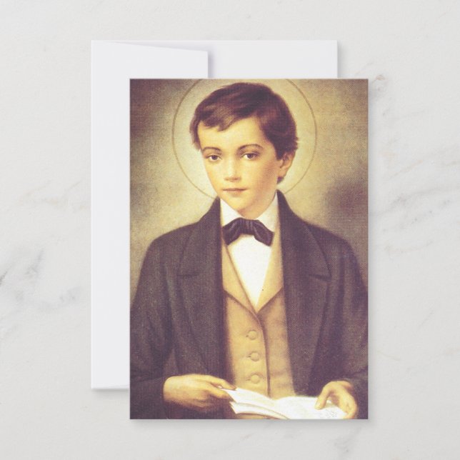 Carte De Remerciements Saint Dominic Savio étudiant de John Bosco (Devant)