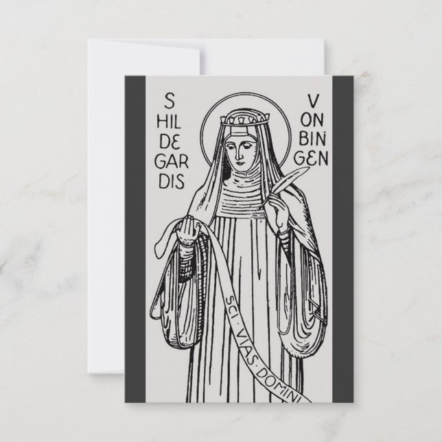 Carte De Remerciements Saint Hildegard de Bingen Abbess bénédictine (Devant)