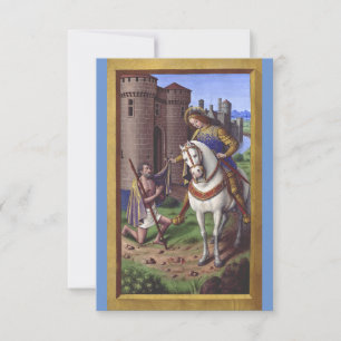 Carte De Remerciements Saint Martin de Tours coupant son manteau en deux
