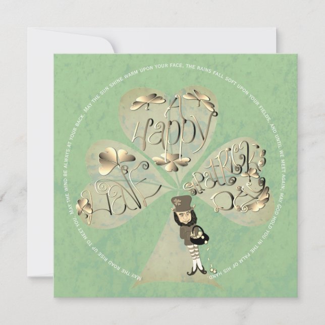 Carte De Remerciements Saint Patrick's Day Leprechaun (Devant)