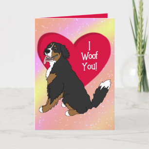 Carte De Remerciements Saint Valentin bernois de chien de montagne
