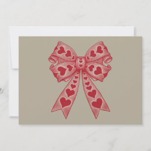 Carte De Remerciements Saint Valentin Coeur Coquette arc Retro Valentine