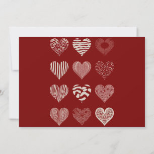 Carte De Remerciements Saint-Valentin Cœurs Neuf Cœurs Amour de la Saint-
