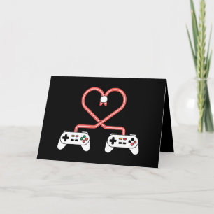 Carte De Remerciements Saint-Valentin de joueur vidéo avec cœur de manett
