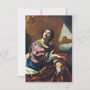 Carte De Remerciements Sainte Cécile par Simon Vouet