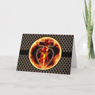 Carte De Remerciements Sainte Trinité catholique Jésus sur Crucifix