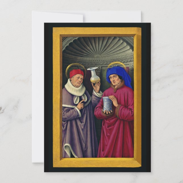 Carte De Remerciements Saints Côme et Damien par Jean Bourdichon (Devant)