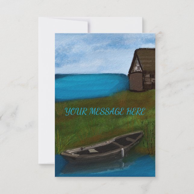 CARTE DE REMERCIEMENTS SALLE DE BATEAU D'ARRIÈRE (Devant)