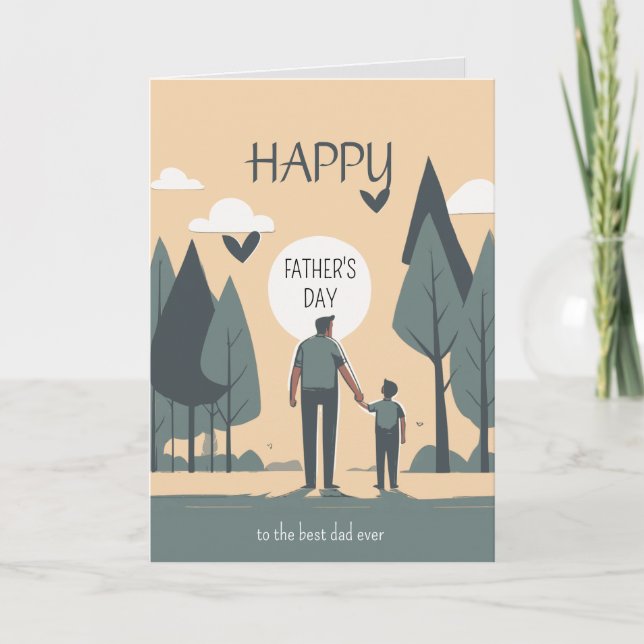 Carte De Remerciements Salutations au meilleur papa jamais, amoureux et d (Devant)