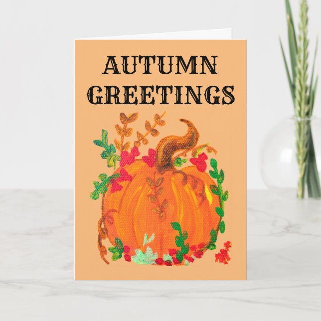 Carte De Remerciements Salutations d'automne Joli Citrouille par BabeMone (Devant)