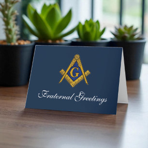 Carte De Remerciements Salutations fraternelles Freemason Masonic Anniver