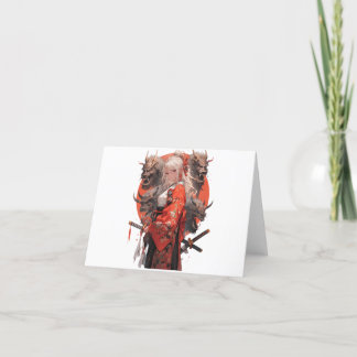 Carte De Remerciements Samurai fille