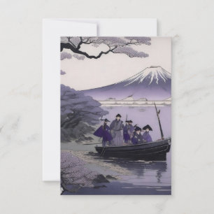 Carte De Remerciements Samurai Thank You Card Mount Fuji Japanese Art