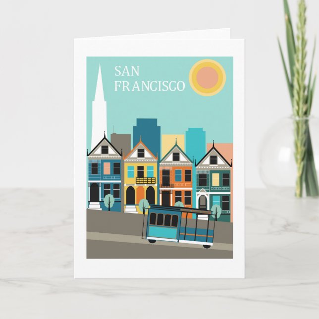 Carte De Remerciements San Francisco Pretty Art (Devant)
