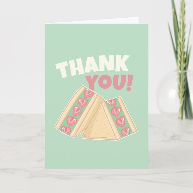 Carte De Remerciements Sandwich à la fraise de Matcha (Devant)