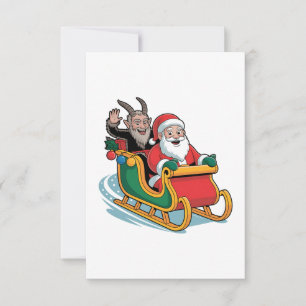 Carte De Remerciements Santa et Krampus Evil Dark Noël Horreur Xmas 