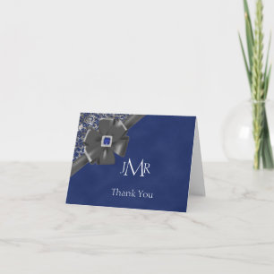 Carte De Remerciements Saphir et Argent 45e Anniversaire Remerciements