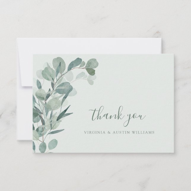 Carte De Remerciements Sauge Eucalyptus (Devant)