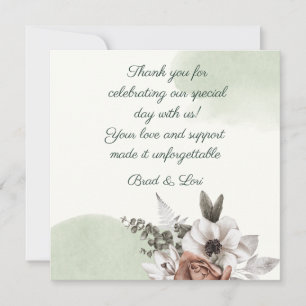 Carte De Remerciements Sauge Florale d'Amour Éternel