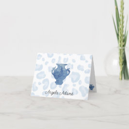 Carte De Remerciements Saule bleu Chinoiserie Leopard Ginger Jars