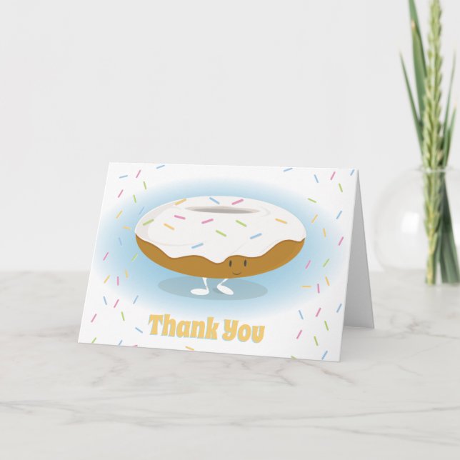 Carte De Remerciements Saupoudrer les aliments caricaturaux mignons (Devant)