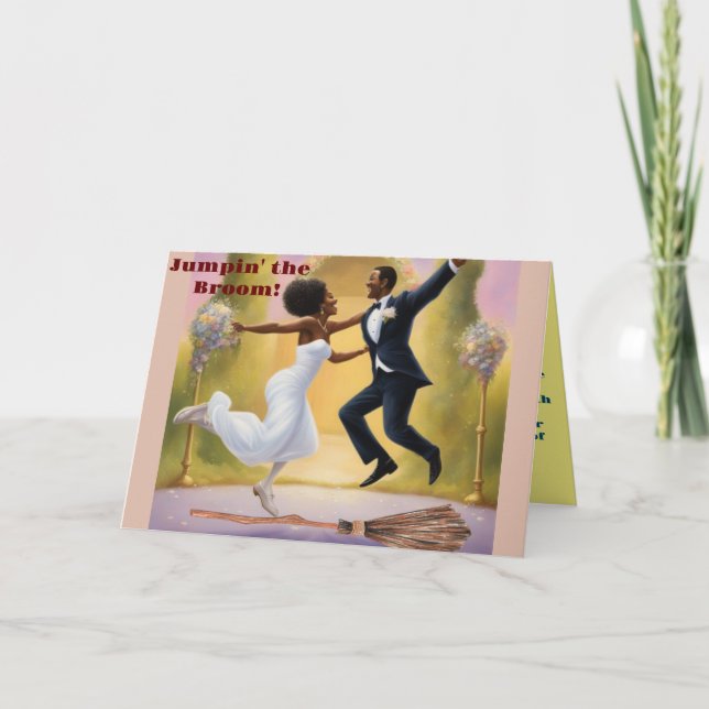 Carte De Remerciements Saut au balai (Devant)