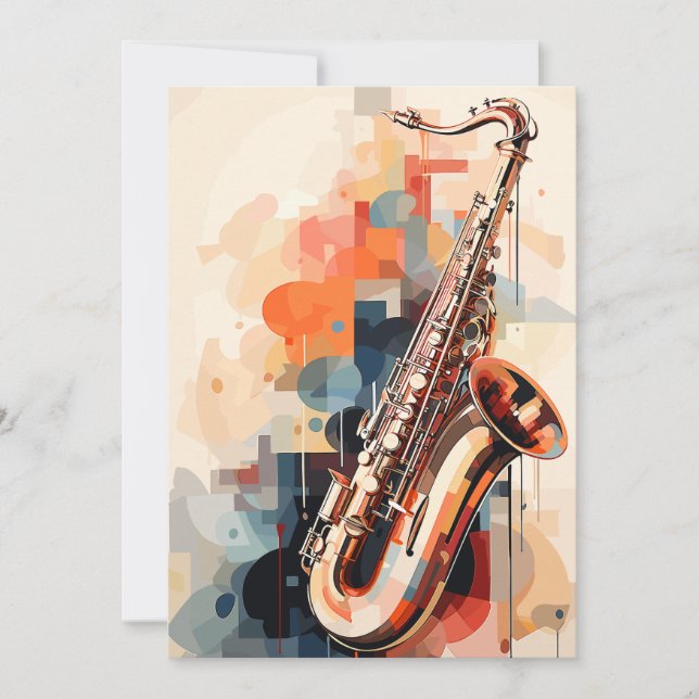 Carte De Remerciements Saxophone (Devant)