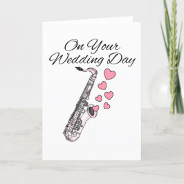 Carte De Remerciements Saxophone Mariage Card Sax Player Jazz Musicien