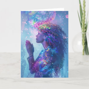 Carte De Remerciements *~* SC4 Prière de femme magique Ésotérique BLANC