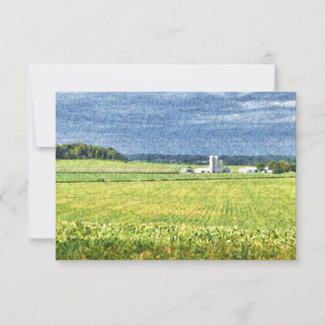 Carte De Remerciements Scène agricole du comté de Dunn, Wisconsin (Devant)
