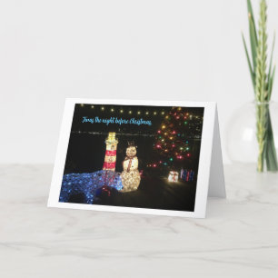 Carte De Remerciements Scène de Noël sur un quai du lac Merritt